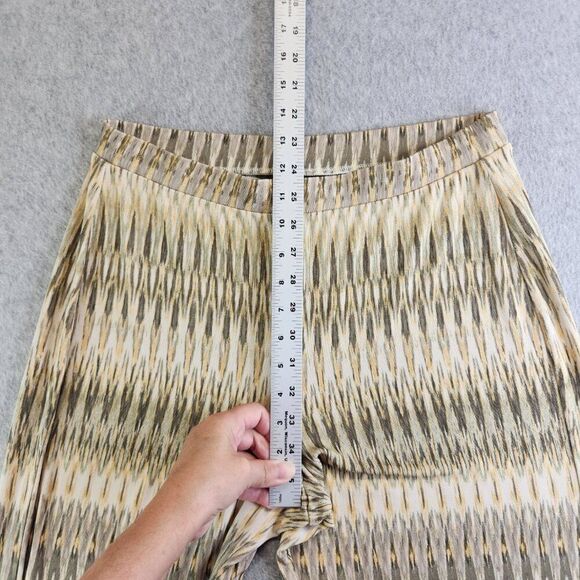 Chicos Travelers Pants Womens 1 Medium Yellow Striped Pull On Slinky Wide Leg - Picture 7 of 14